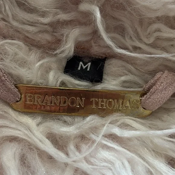 Brandon Thomas Blush Teddy Jacket with Faux Fur Trim - Picture 5 of 6